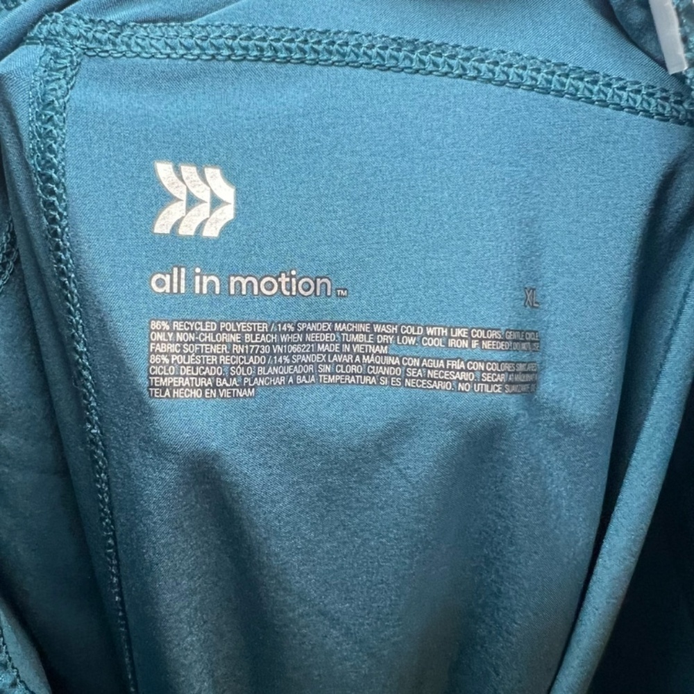 All in Motion Athletic Pants Teal Pocket Drawstring Taper Lightweight Workout XL - Picture 13 of 13